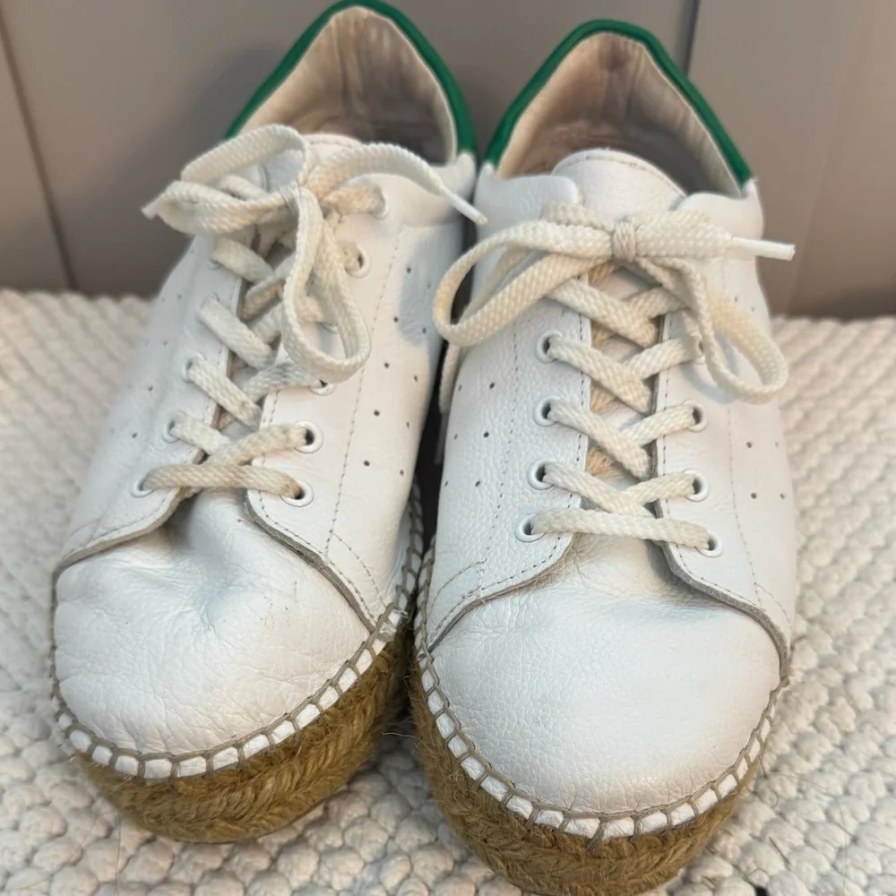Steven by Steve Madden Canal White and Green Espadrille Sneakers- Size 8B